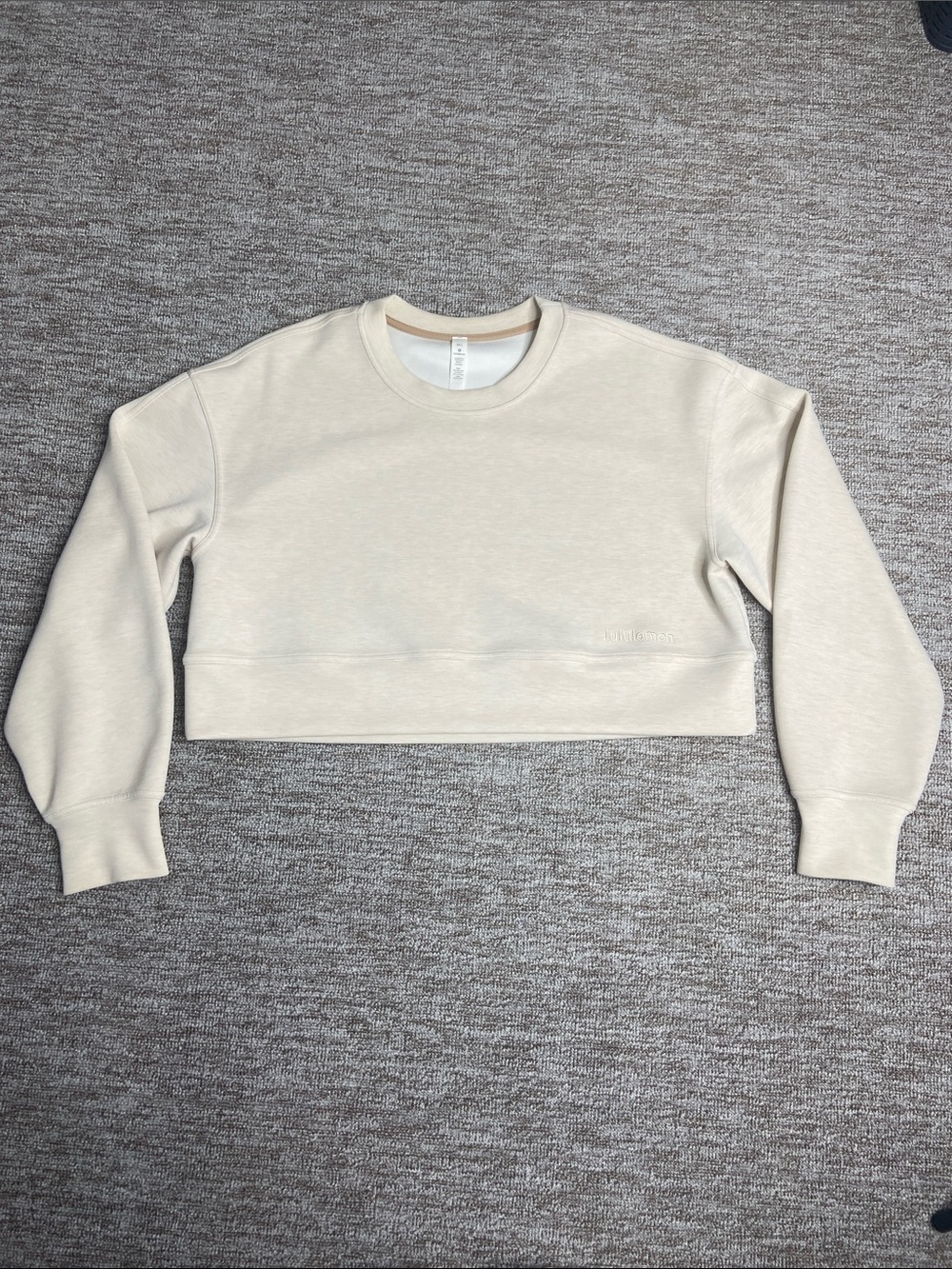 lululemon athletica Cream Cropped Crewneck Sweatshirt